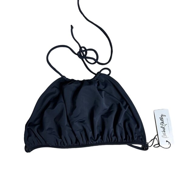 NWT Rachel Pally Tahoe Halter Bikini Swim Top‎ Black Small - Picture 1 of 6